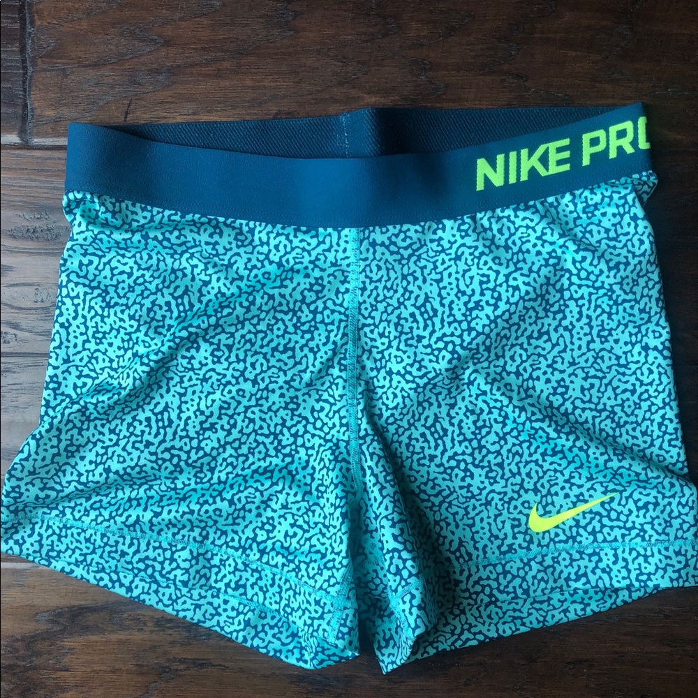 Turquoise Nike Pro Shorts